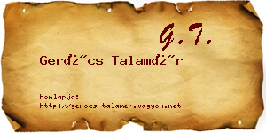 Gerócs Talamér névjegykártya